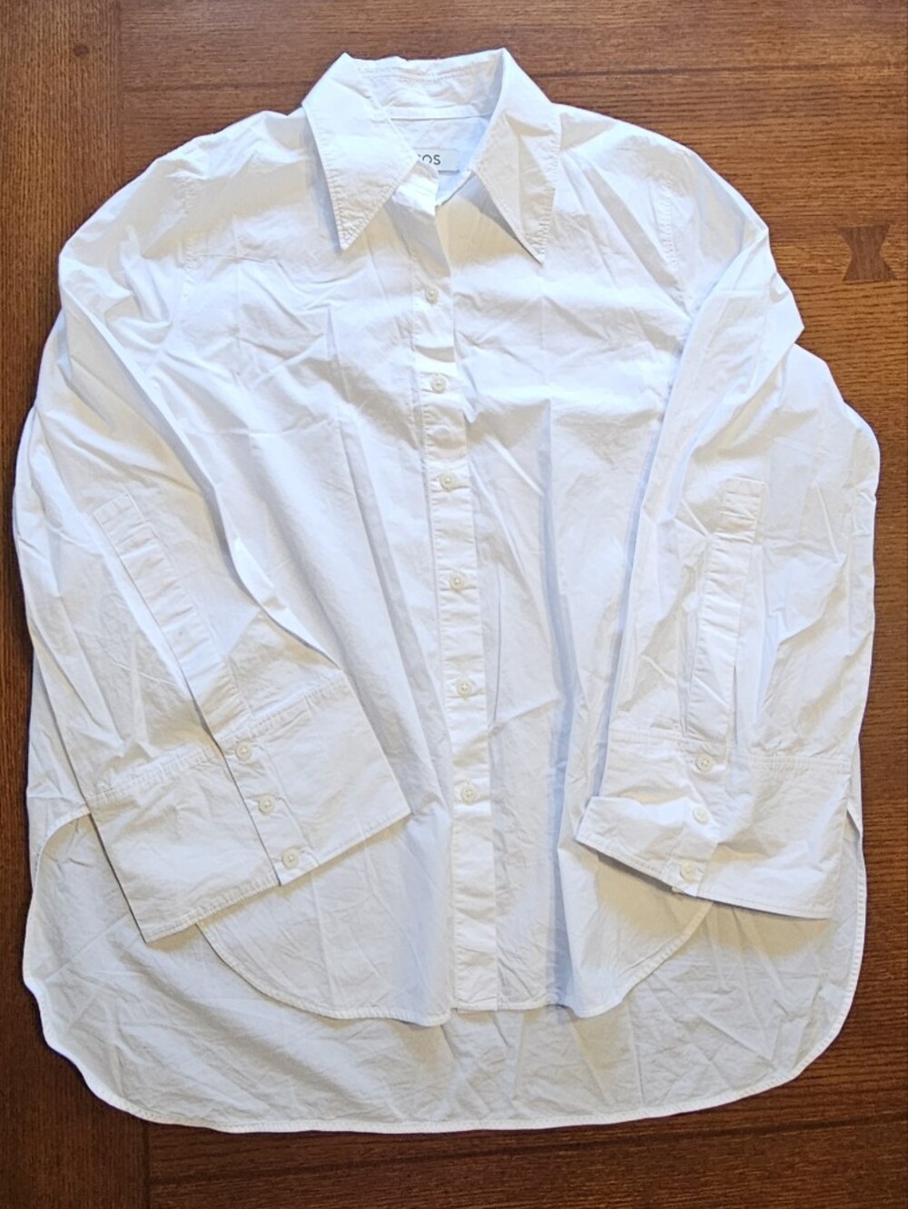 COS White Buttondown Blouse Wide Sleeve Size 8